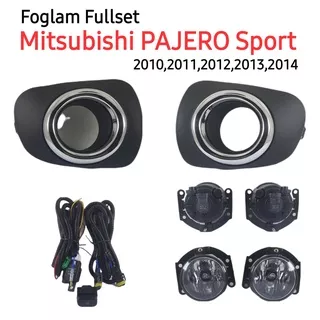 Foglamp Fog Lamp Lampu Kabut Sorot Mitsubishi Pajero Sport 2010 2011 2012 2014 Fullset Kaca Garnish Cover