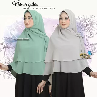 Jilbab Syari Jumbo 2 Layer Ceruty Khimar Syari 2 Layer Kerudung 2 Layer Ceruty Khimar Zaskia Z2