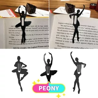 PEONY School Office Supplies Ballet Bookmark Student Gift Bookfolder Book Clip Portable Creative Metal Stationery Pagination Mark