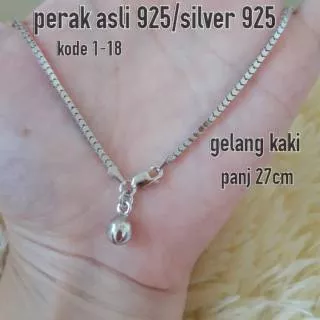 GELANG KAKI MIKA PERAK ASLI 925/GELANG KAKI WANITA/GELANG KAKI PERAK/GELANG KAKI SILVER 925/GELANG KAKI WANITA/GELANG KAKI CEWEK/GELANG KAKI SILVER 925/GELANG KAKI MIKA KACA/GELANG KAKI MILANO/GELANG KAKI SILVER 925 ASLI