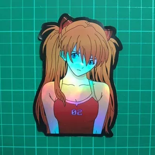 Evangelion Hologram Stiker Anime - Asuka
