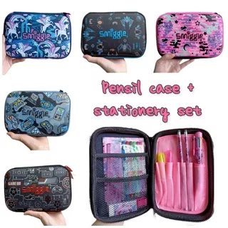 Smiggle Stationery + pencil case organizer set Kotak pensil alat tulis anak replica pensil pen buku unicorn flower cat soccer bola robot video game