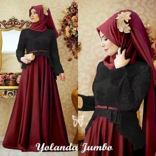 ELDE 5 - Yolanda Jumbo maxi atas kaos jaquard embos bagus bawah jersey premium tebal+ pasmina