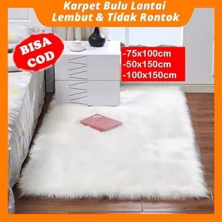 Karpet Bulu Korea Kain Alas Foto Produk Background Foto Bayi Newborn Nail Art Taplak Meja Alas Sofa Ruang Tamu Alas Lantai Bahan Premium Bulu Lembut Halus Panjang Ukuran 50x100 50x150 75x100 100x100 Warna Putih Abu Coklat