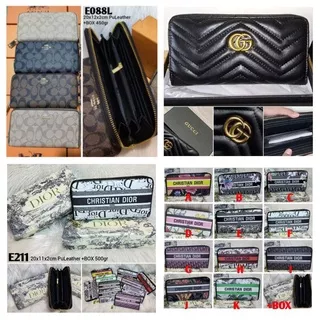 Gij. 1kg2 LONG WALLET  + BOX . E088L . E211 . J025q . CO4CH CH D1or GG CC CONTINENTAL . DOMPET PANJANG WANITA IMPORT FASHION BRANDED  BATAM KADO HADIAH DOMPET + KOTAK ZD 0251 EL JE ZE MB GL L 4211 4088