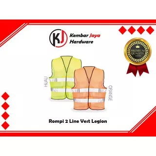 ROMPI SAFETY PROYEK K3 JARING 2 LINE MERK LEGION MURAH Rompi Polyester / Polister / Safety Vest / Rompi Proyek - Orange Hijau