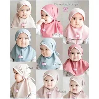 (SYAKILLA) Bergo Jilbab Bayi Renda kepala Anak Maryam Kerudung/Anak kids Renda