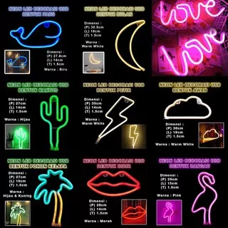 love neon light / neon lamp / neon light / lampu hati / lampu love / lampu kaktus / lampu flamingo