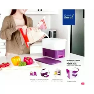 Rice smart junior dispenser tempat beras 5 kg promo november tupperware + box