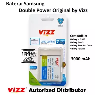 Baterai Vizz Original Double Power Samsung Galaxy V G313 J1 Mini Star Pro Duos S7262 J105 HP Batre Batrai Battery Handphone HP Ori