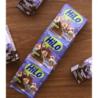 Hilo Chocolate taro/Hazelnut 1 renceng isi 10 sachet