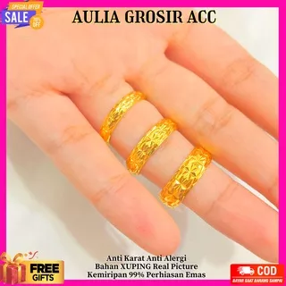 Cincin Titanium Cincin Wanita Cincin Couple Cincin Wanita Titanium Cincin Xuping Cincin Tunangan AKSESORIS FASHION AKSESORIS WANITA PERHIASAN EMAS C30