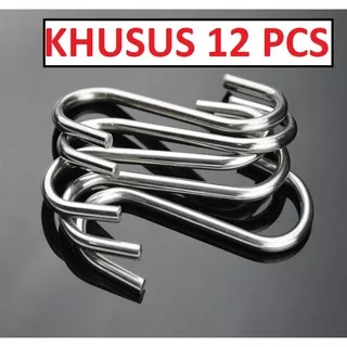 Cantelan Perabotan Dapur Stainless Gantungan Hook Serbaguna S 12 PCS