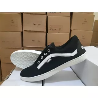 Sepatu casual Pria Wanita Vans Era Authentic Hitam corak / Black sepatu sekolah main kerja