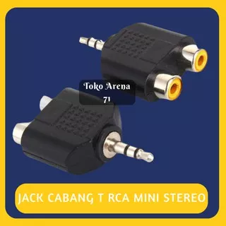 Jack cabang T RCA mini stereo Jack Converter Stereo 3.5mm Male to 2 Female RCA / Converter Jack RCA