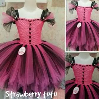 Dress tutu trap black&pink hot