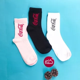 Coca Cola Socks - Kaos Kaki Motif Coca Cola