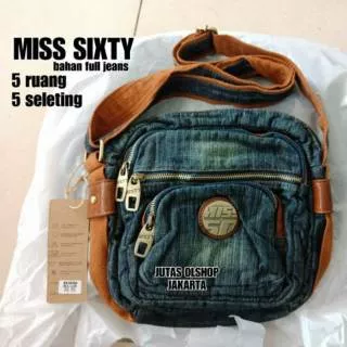 Tas selempang miss sixty 469 bahan jeans original