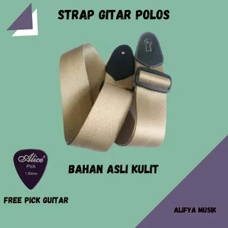 Strap Gitar Strap Guitar Tali Gitar Polos Warna Cream