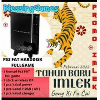 PS3 FAT 500Gb + 2 stik + Fullgame terbaru