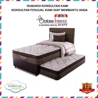 Comforta - Kasur Susun Boxy Per Latex Super Teenager 2 in 1 Uk. 90, 100, 120 Full Set, Set Tanpa Sorong, Set Tanpa HB, Kasur/ Divan Atas saja