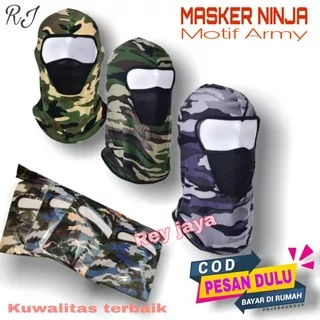 Masker Ninja Motif Army Loreng Full Premium Ter Murah / Masker Motor Balaclava / Masker Kupluk / Masker Berkendara