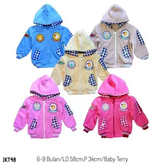 JAKET ANAK BAYI USIA 6-12 bulan - JAKET BAYI BARU LAHIR - JAKET BAYI BABY TERRY KATUN MURAH JKT48