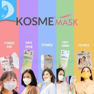 Kosme Mask Fitmask / Masker Duckbill Fit Mask / Fitmask Kids / Kosmemask KM 95 Masker Anti Jerawat KM95 Putih Hitam Warna Warni Black White Colour Color Promax Raffi Ahmad Nagita Slavina 1 BOX