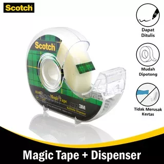 3M Scotch Dispenser Isolasi / Selotip Transparan 1 Set Magic Tape Dobel Tip Dobel Tip Label 3M-810-D