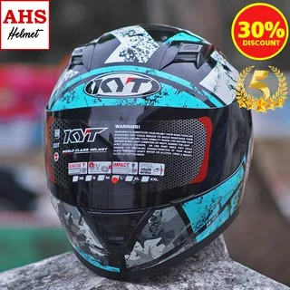 Helm KYT R10 Seri 3 Aquamarine Special Edition - Kyt Full Face R10 Motif seri Aquamarine Black Red