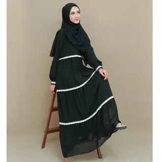 Dress Muslim Jasmine Gamis Wanita Abaya Baju Pesta Sifon Ceruty Polos Renda Mewah
