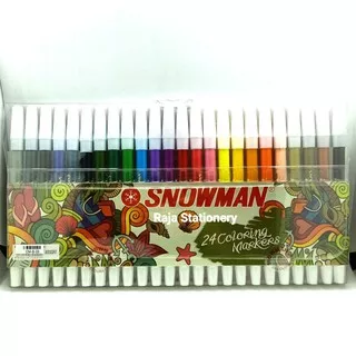 SNOWMAN 24 COLORING MARKERS / SPIDOL WARNA WARNI MURAH BERKUALITAS PW-24A