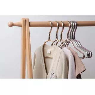 Gantungan Baju Balita Anak Kecil Pakaian Dalam Clothes Hanger Design Premium Elegan Material Aluminum Alloy Tahan Karat 100% Tebal Panjang 33cm Melengkapi Kebutuhan Rumah Tangga di Lemari Rumah dan Apartemen Display Boutique Toko Baju Anak