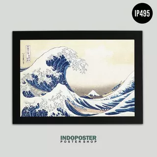 Poster Lukisan Repro The Great Wave Off Kanagawa Tsunami Hokusai Japan A3 45x30cm