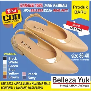 BELLEZA MELISA Sepatu Flat Shoes Jelly Wanita Sepatu Slop Wanita Sepatu Flat Wanita Casual Sepatu Jalan Kerja Beleza Belezza Bellezza Sendal Sandal Sepatu Premium Kekinian Terbaru Shoes Original Mall Official Store Model Tali