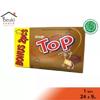 Delfi TOP Chocolate Wafer Dibalut Coklat Original Ceres Halal MUI - 24pcs x 9gr