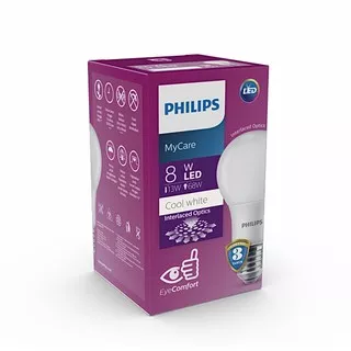 Lampu Bohlam LED Philips 8 Watt Cool White 4000K (8W 8 W 8Watt)