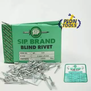 SIP Paku Rivet 529 ukuran 4x8mm / Blind Rivet / Aluminium / isi 100pcs