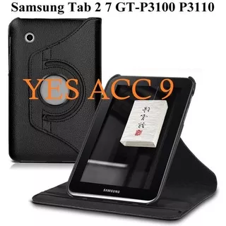 SAMSUNG TAB 2 7 INCI P3100 Flip Book Cover UME Classic Sarung Buku Rotary Leather Case Standing