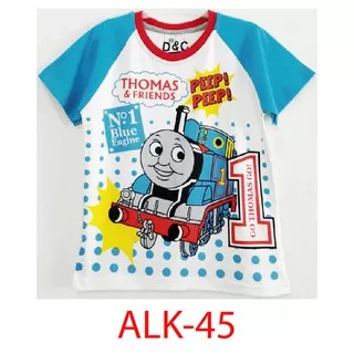 KAOS ANAK LAKI LAKI 1-6 TAHUN KARAKTER THOMAS RAGLAN MURAH