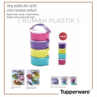 Tupperware Fun small click to go rect / rantang 4 susun FREE