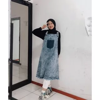 Elsire Overall / dress denim / overall wanita / dress casual / bisa cod / real picture.