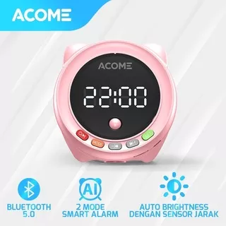 ACOME Speaker Jam Bluetooth Mini Lucu Alarm Auto Brightness Sensor A9