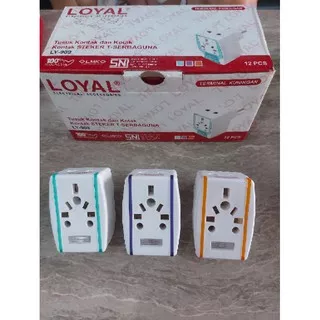 Tusuk Kontak dan Kotak Kontak Steker T-Serbaguna Loyal LY-909/ Steker 3 Kaki, Kaki Gepeng dan Pin