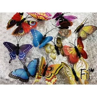 Kupu kupu hias tempel dekorasi dinding 3D wallsticker butterfly decoration GLITTER (harga 1pack)