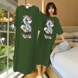 DRESS NY MICKEY MOUSE DRESS KARTUN DRESS MOTIF DRESS MURAH DRESS KOREA