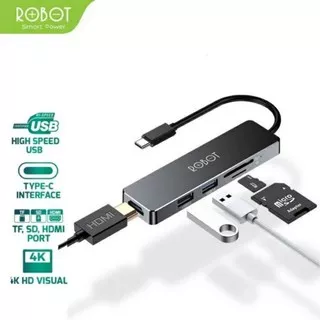 Robot HT240S USB C Hub 5 in 1 Tipe C Adapter With 4K HDMI USB 3.0 Card Reader