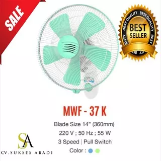 MASPION MWF-37K Wall fan Maspion MWF-37K 14 inch Kipas Angin Dinding - Tembok / WALL FAN 14INCH / WALLFAN MWF 37 K / MWF-37 K / MASPION 37K / Kipas Angin Tembok Dinding murah surabaya