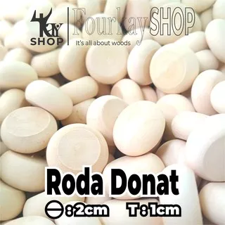 Roda Kayu Donat Roda Mobil Diameter 2cm Lebar 1cm Komponen Sempoa