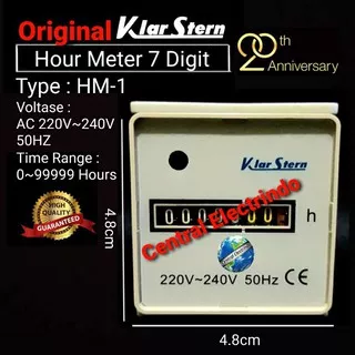 Hour Meter KlarStern HM-1 7 Digit AC 220V (Pengukur Waktu Pemakaian Listrik).